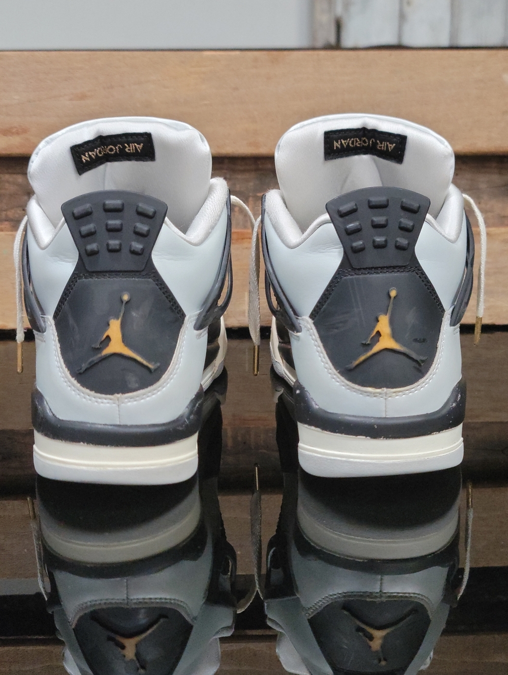 Nike Air Jordan 4 Retro "Platinum Gold" Wmns 8 Same Day Shipping - Picture 8 of 14